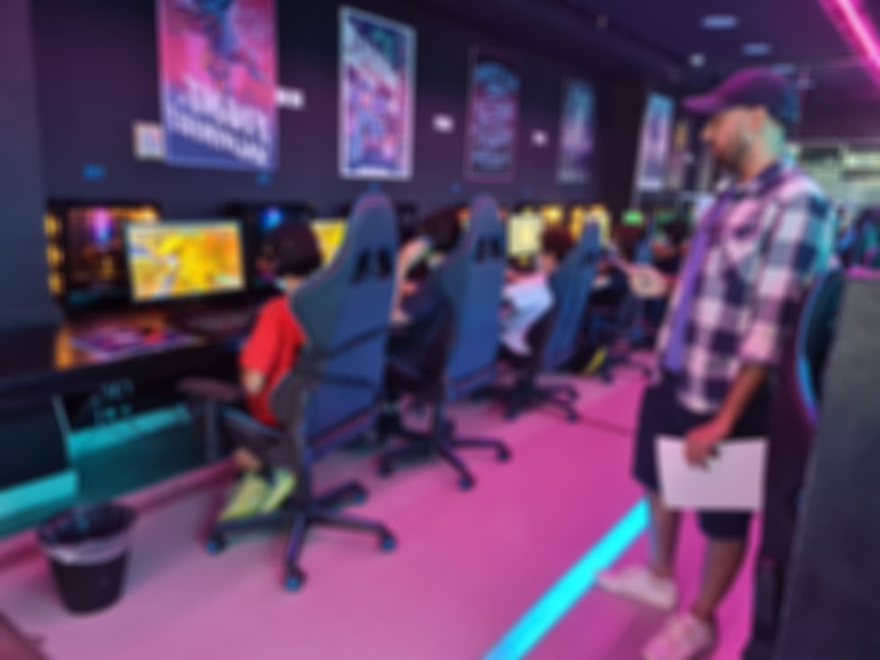 Players competing together at PC gaming stations