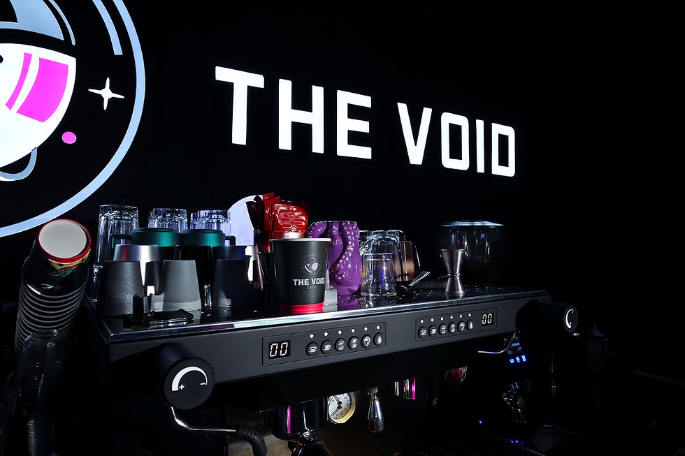 Espresso machine and coffee bar at THE VOID cafe