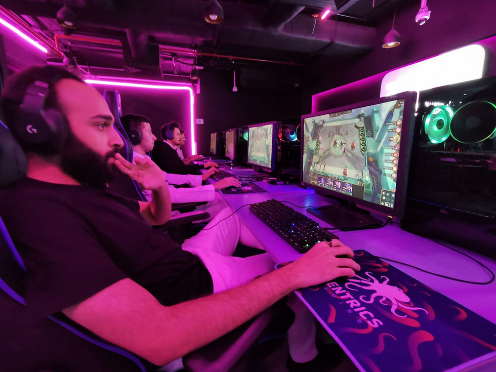 Player using a gaming PC inside ZNTRX Riyadh